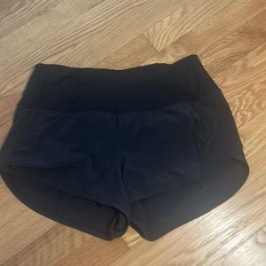 Black lululemon speed up shorts in size 6!